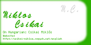 miklos csikai business card