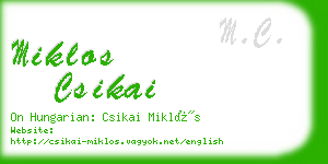 miklos csikai business card